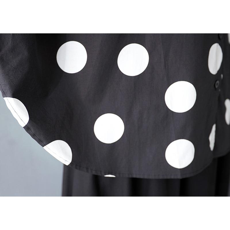 DIMANAF 2025 Большой размер Новая летняя блузка Рукав «летучая мышь» Повседневная рубашка Женские свободные топы Рубашки Горошек