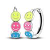 925 Sterling Silver Floral Plant Colourful Series Jewelry Fashion Zircon Circle Hoop Earrings for Women Gift Accessories