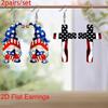 Independence Day Earrings Creative Blue Five-pointed Star Dwarf Earrings Simple Cross Flag Earrings