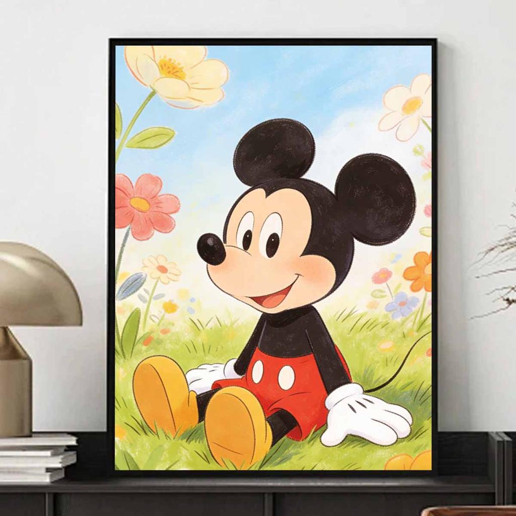 Disney Diamond Painting 5D DIY Full Circle Diamond Painting Kit Mickey Mouse Flower Garden Home Bedroom Wall Decor Crafts