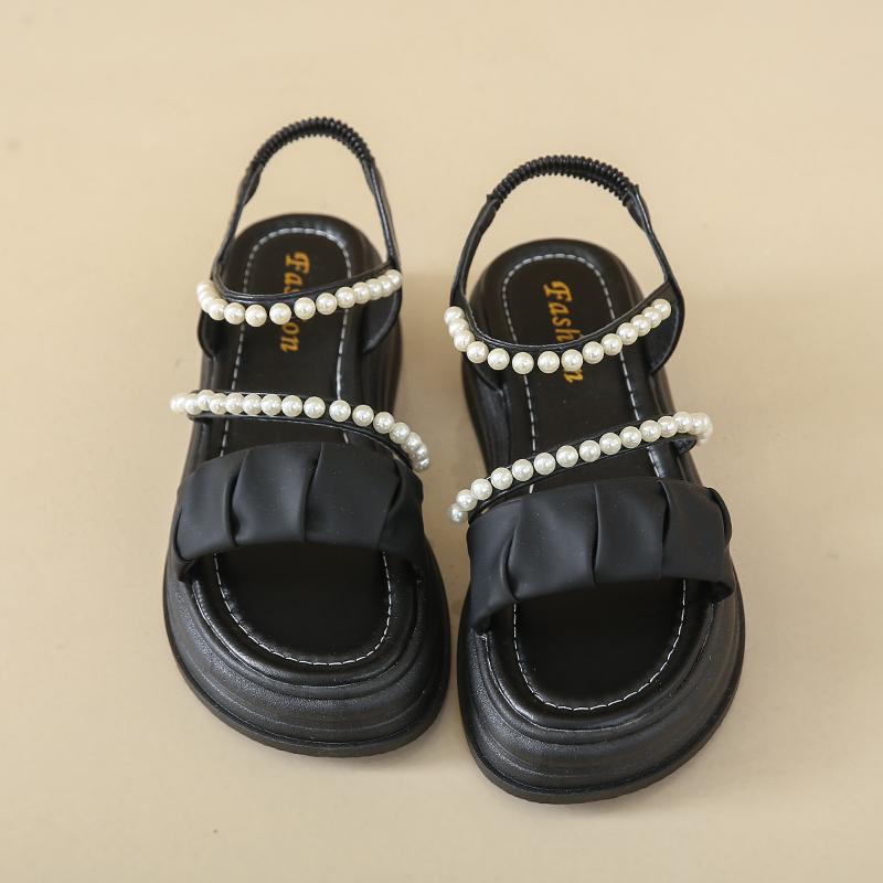 Женские сандалии летние черные уличные нарядные с открытым носком повседневные толстые подошвы на платформе милые сандалии для девочек размера плюс