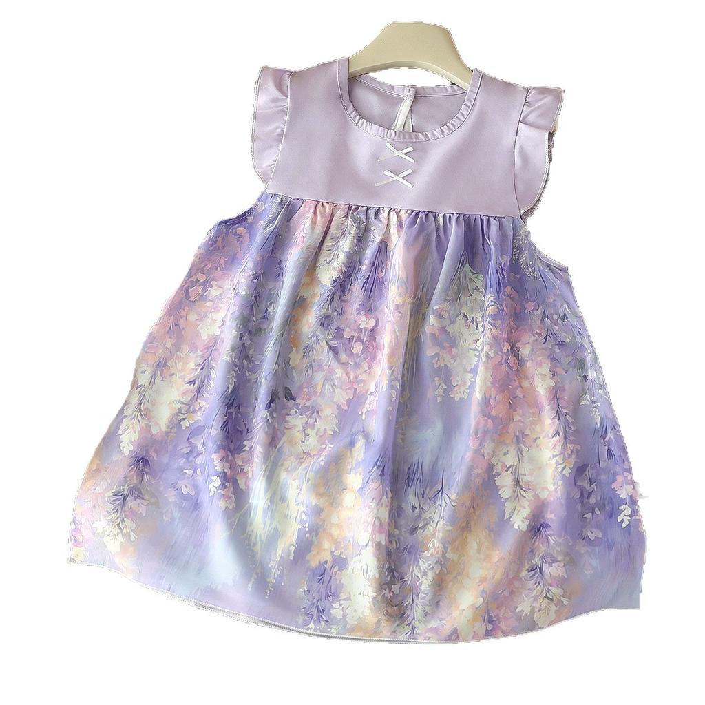 Children's Princess Colorful Flowers Dress - Summer Girls' Casual Dress