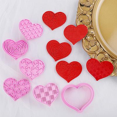 6 шт. Форма для печенья в форме сердца ко Дню святого Валентина, сделай сам, форма для выпечки помадки, глазури, печенья, инструменты для украшения торта