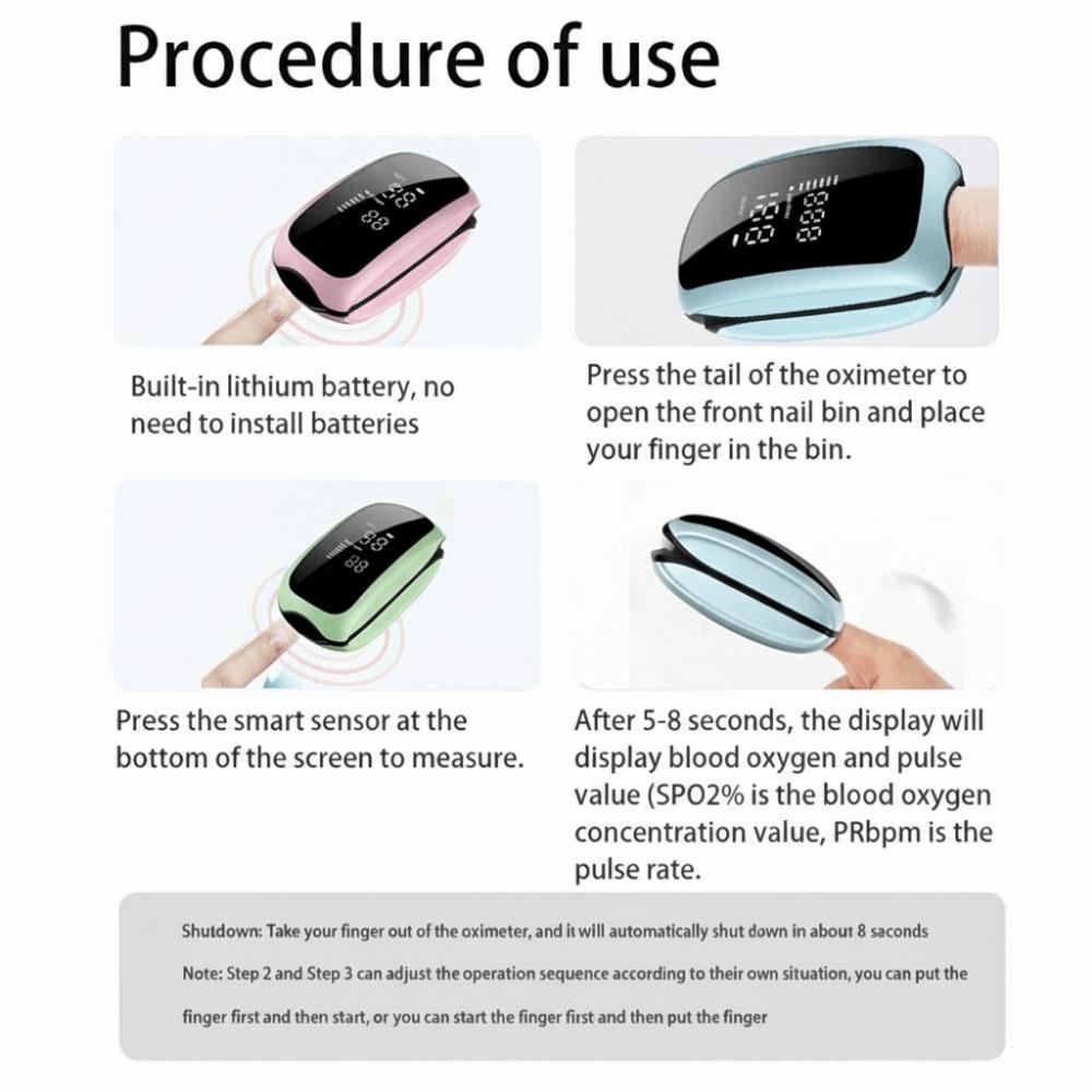 Blood Oxygen Finger Clip Oximeter Oxygen Blood Saturation Fingertip Oximeter Personal Health