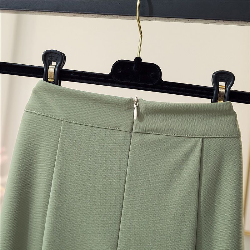 Повседневная юбка, женская длинная юбка, разделенная самозакрывающаяся юбка средней длины, женская юбка средней длины с запахом на бедрах, рыбий хвост