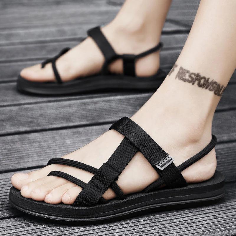 Модные повседневные сандалии на плоской подошве для мужчин, оригинальная роскошная обувь 2024 года, летние, большой размер, удобный, номер 41 V, дешевая ликвидация H