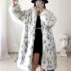 Women Winter New Faux Fox Fur Coat Lady Casual Snow Leopard Print Fur Jacket Female Thick Warm Mid-long Plush Outerwear