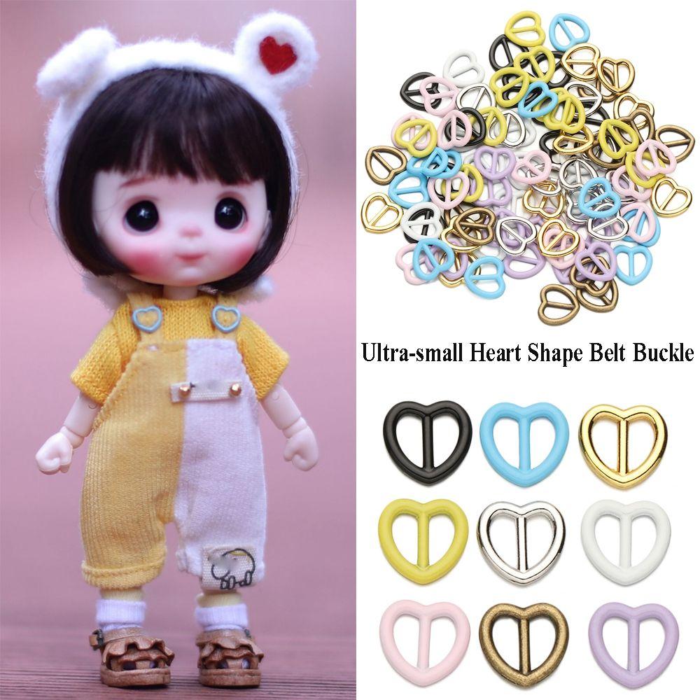 Ultra-small Stuffed Toys Diy Dolls Buckles Heart Shape Buckle Belt Buttons Doll Bags Accessories
