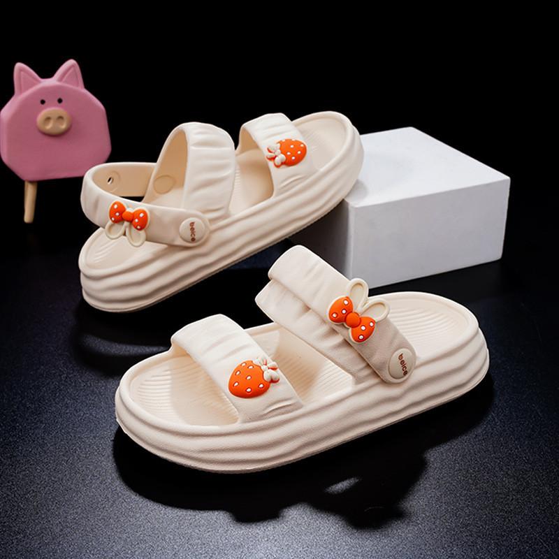 Stylish Eva Summer Sandals For Girls Featuring Breathable Soft Sole Design In Black Pink And Green