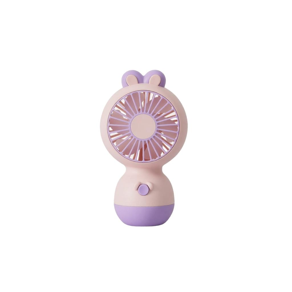 Portable Rechargeable Desktop Fan with Cute Rabbit Design USB Powered Small Personal Fan for Office Home Travel Use