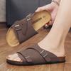 Тапочки Летние шлепанцы для мужчин Пляжные тапочки Коричневые сандалии Удобная мягкая обувь Нескользящая обувь для ванной Мужские шлепанцы
