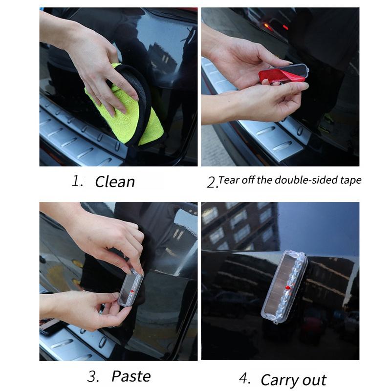 SEAMETAL Мигающий мини аварийный автомобильный светодиодный сигнальный фонарь на солнечной зарядке, водонепроницаемый цветной светодиодный фонарь, полицейский стробоскоп, задний фонарь