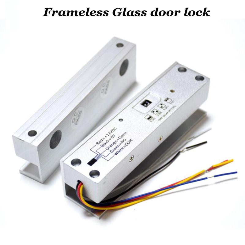 12V Electric Latch Bolt Lock Drop Bolt for Framless Glass Door Swing Glass With NO COM Signal Feedback Fail Safe