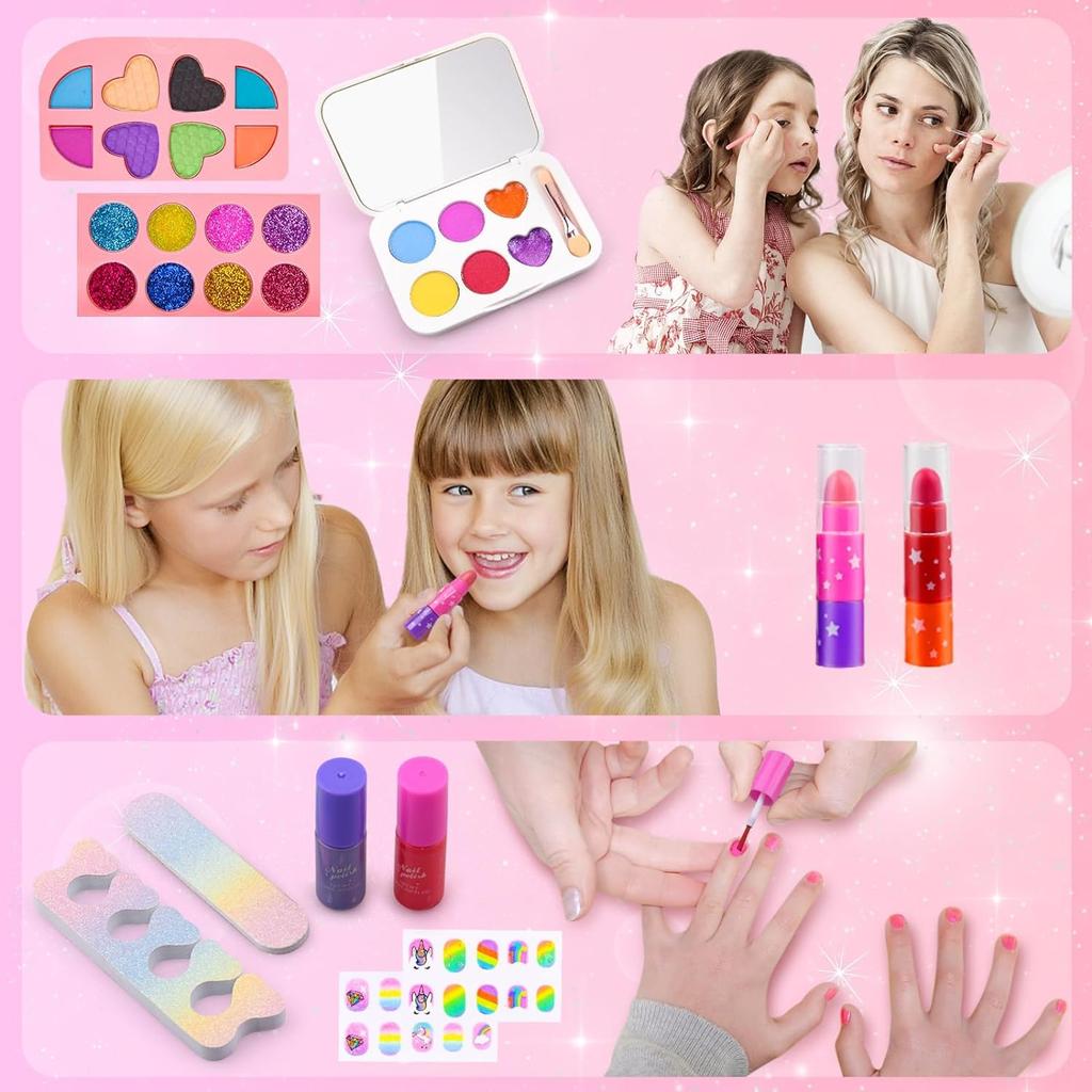 VCYCTO Makeup Set Toy Girls Makeup Children Kids Makeup Cosmetic Set Children's Makeup Cosmetics Princess Toys Elementary School Makeup Toy Set
