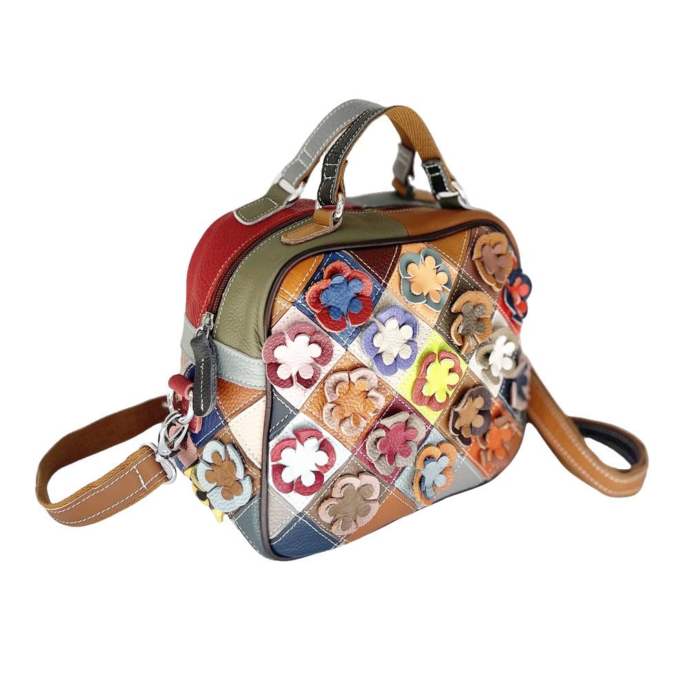 Сумка из ветровой кожи, сумка-мессенджер, женская сумка с цветочным узором, цветная ромбовидная кожаная маленькая квадратная сумка