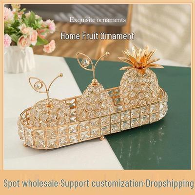 Хрустальный ананас, яблоко и груша - классический домашний декор