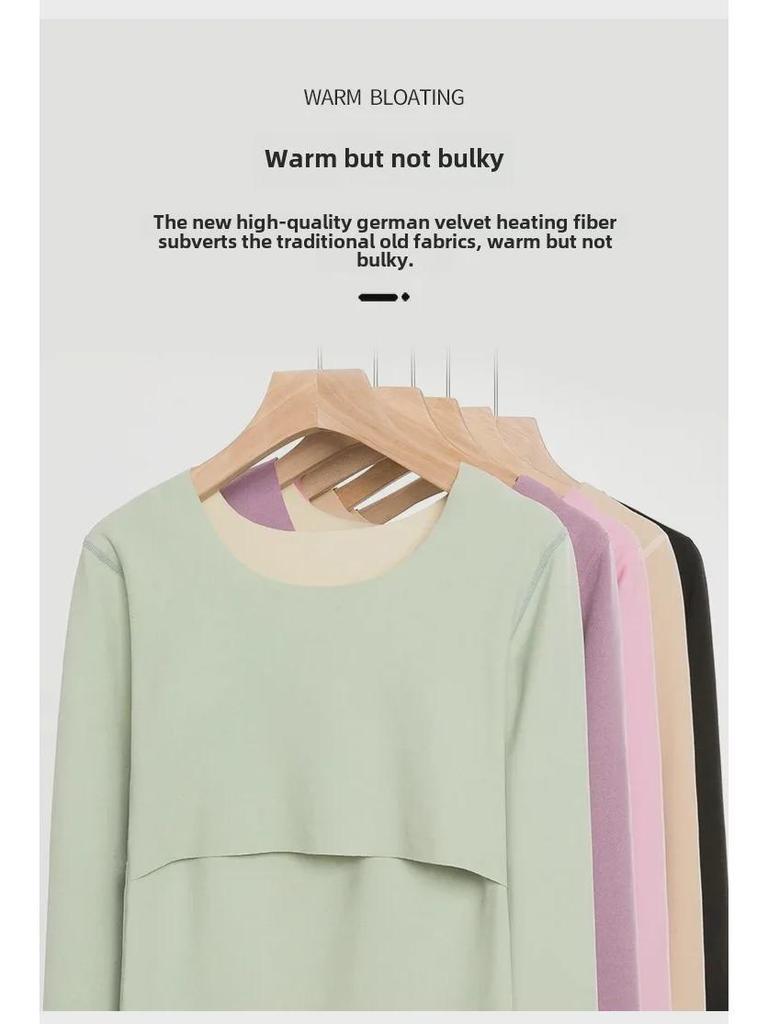 Бесшовный теплый осенний топ для беременных с бархатом, для кормления и послеродового периода, длинные рукава, 2003 г.