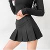 Плиссированная мини-юбка женская летняя с высокой талией и широкими складками, тонкие трапециевидные черные шорты, женские юбки в Корейском стиле Kawaii Y2K