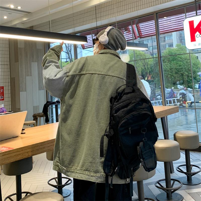 Ретро-джинсовая куртка в стиле постепенных изменений, мужская осенне-зимняя модная уличная куртка-хулиганка свободного покроя