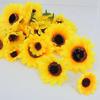 50 шт. 4,5 см, 7 см, 9 см, мини искусственный цветок, шелковая голова подсолнуха, сделай сам, венок, скрапбукинг, подарочная коробка, желтая искусственная голова ромашки