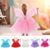 4Pcs/Set Party Props Kids Butterfly Headband Wings Glitter Butterfly Costume Clothes Set  Girls