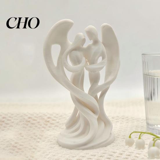 Spiritual Protection Gift Angel Mother And Child Ornaments 3D Printed Smooth Lines Companionship Statue Compact Decorative Figurine Symbolizing