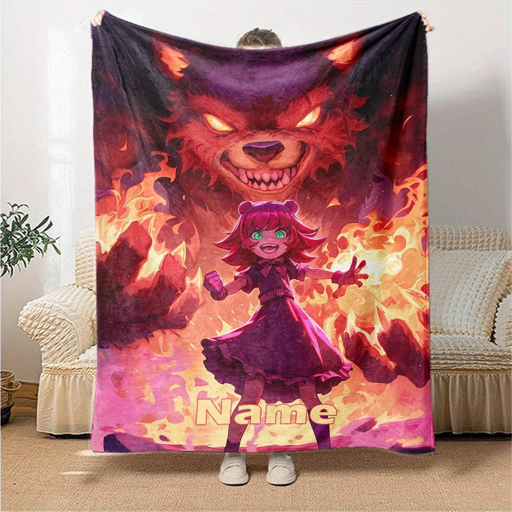 Custom Name League of Legends Theme Printed Blanket - Perfect for Couch, Bed, Travel & Outdoor Use | Machine Washable, Cozy & Durable.