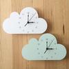 Basswood Cute Cloud Shape Wall Clock Children Room Silent Clock Exquisite Decorations