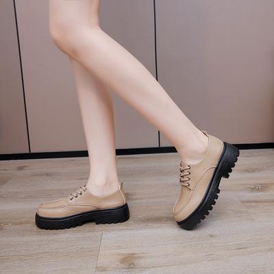 Модные туфли Мэри Джейн в стиле ретро, черные туфли-лодочки на шнуровке, нескользящие, повседневные, на платформе, на среднем каблуке, для офисных леди, однотонные, элегантные, корейские 2025 новинка