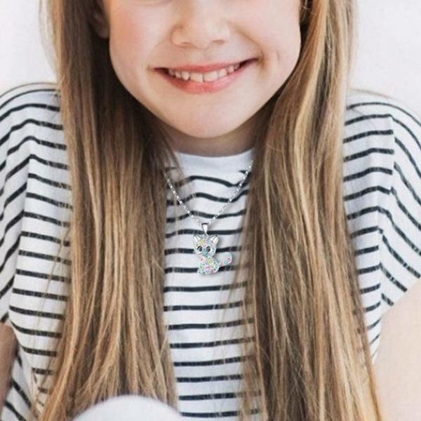 Новейшие Очаровательные Подвески-Кошки для Девочек Детские Стильные Стильные Цветные Кристаллические Женские Мультяшные Животные Подвески Украшения Подарок Подарки Милые