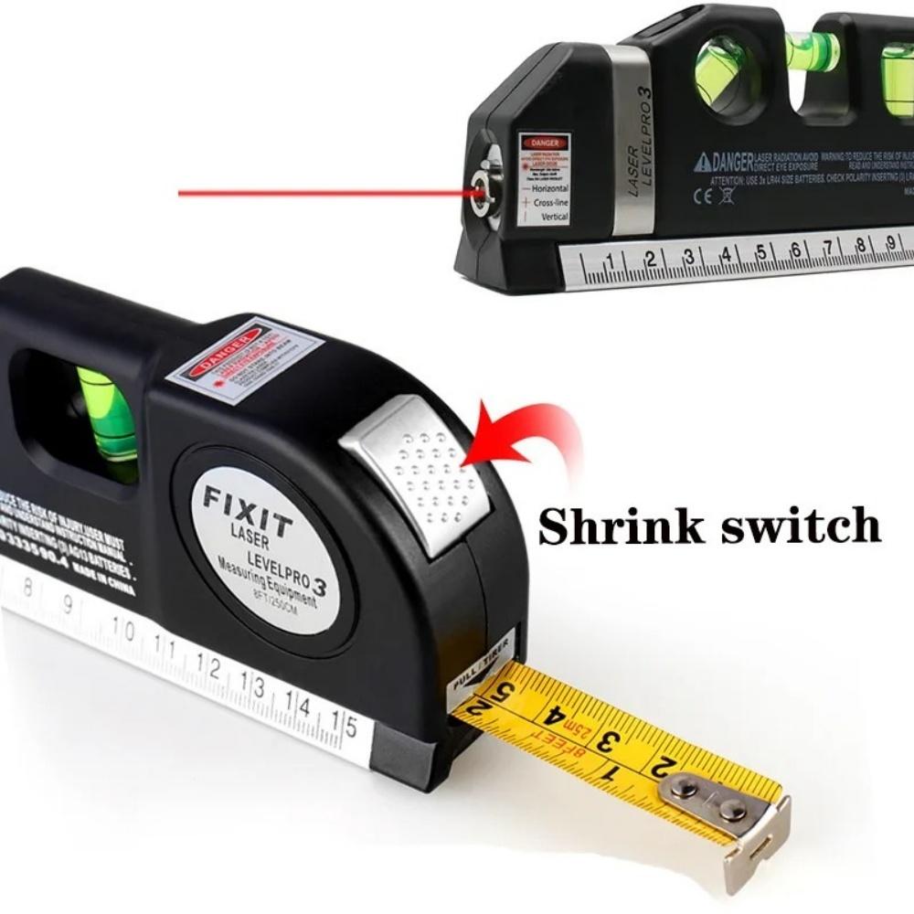 Многофункциональный лазерный уровень-выравниватель 3 режима линии Перекрестный Вертикальный Горизонтальный Лазерный измеритель расстояний Инструмент для измерения расстояний Противоскользящая рукоятка