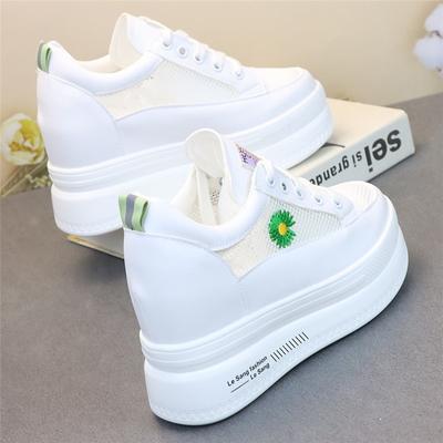 Мода 10СМ Воздушная сетка Синтетическая кожа Платформа Клиновидные кроссовки Высокий бренд Повседневная женская обувь Женские Вулканизированные Летние Дышащие