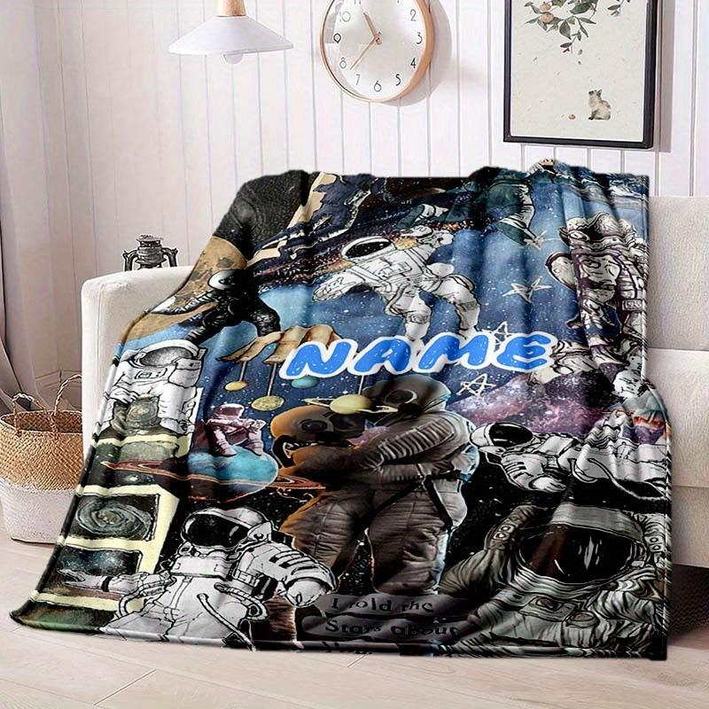 Astronaut Style Customize Your Name Blanket Warm Comfortable And Soft Blankets Are Suitable For Home Lunch Break Blanket Office Sofa Sofa Gift To