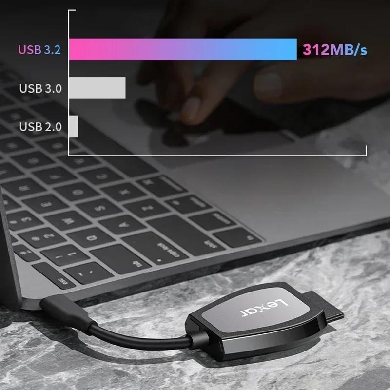 Lexar Кардридер Оригинальный Micro USB 3.2 Type C на SD Micro SD TF Адаптер Аксессуары OTG Кардридер Smart Memory SD Card Reader Двухслотовый Ридер