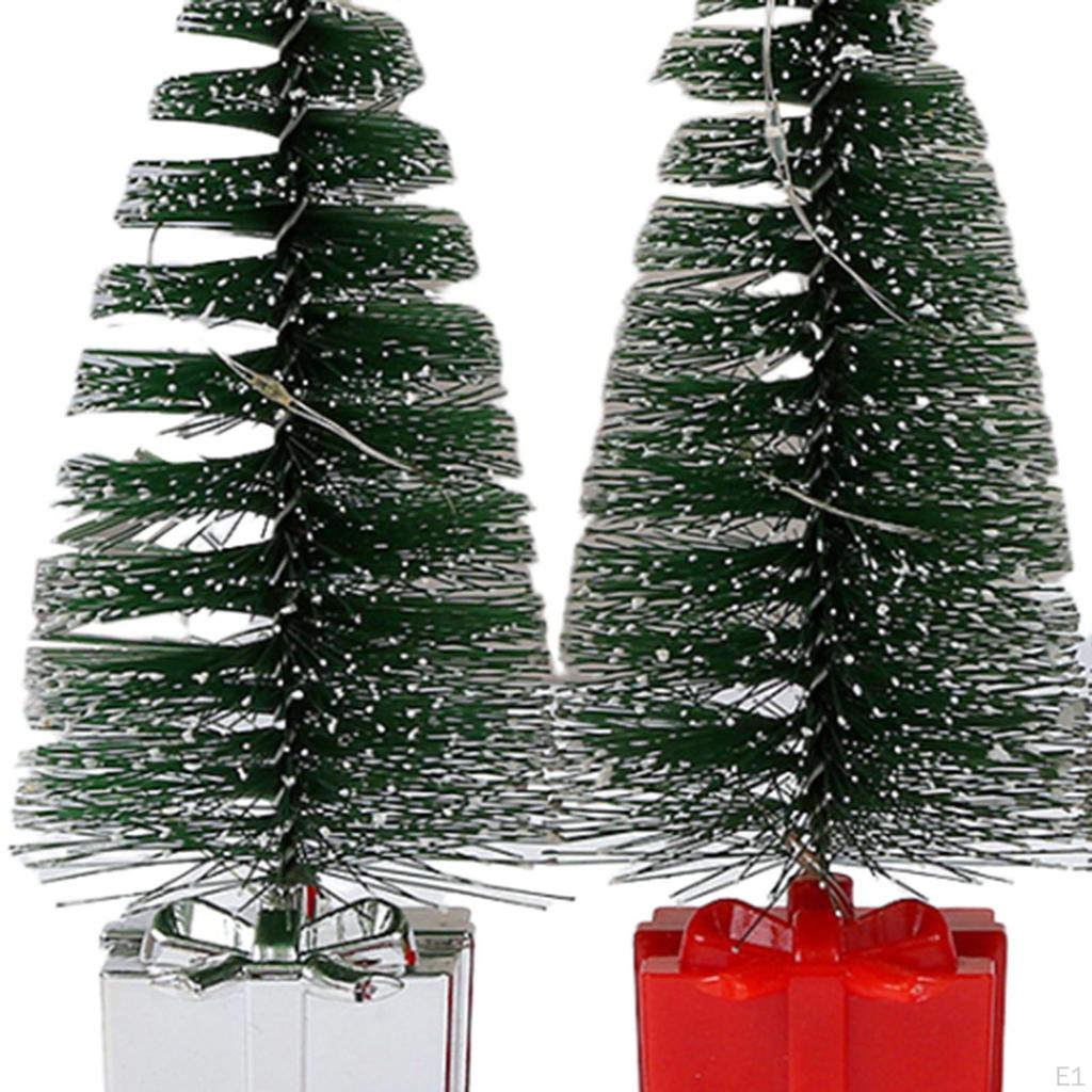 4 шт. Мини-рождественская елка с гирляндами, елочные игрушки для бутылок, светодиодные светящиеся украшения для помещений