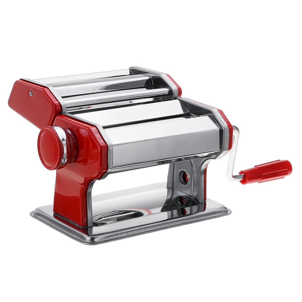 Stainless Red Noodle Maker Steel Pasta Machine Lasagne Spaghetti Tagliatelle Ravioli Dumpling Maker Machine with Two Cutter