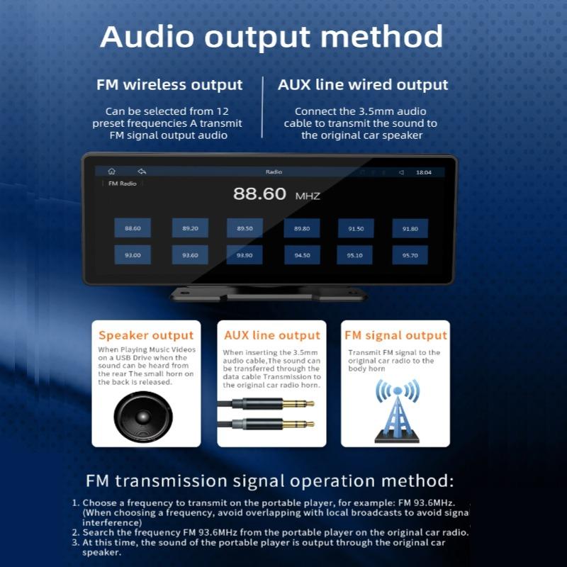 10,26-дюймовый автомобильный MP5-плеер с монитором Carplay и Android Auto GPS MAP Mirror Link Портативный мультимедийный плеер с сенсорным экраном Автомобильное радио Динамики