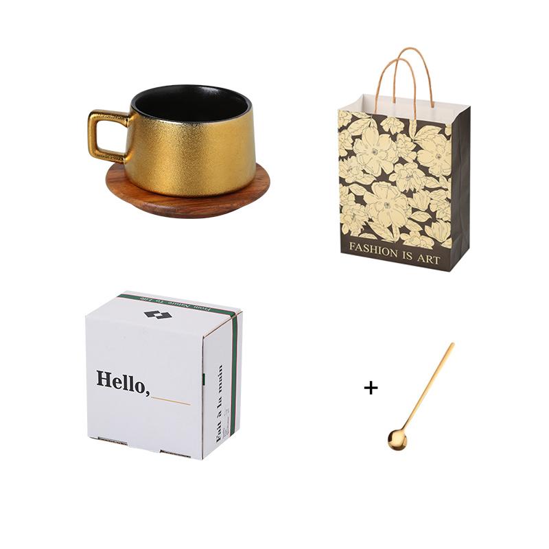 European vintage ceramic coffee cup gift box with high-grade exquisite cup and saucer set household Japanese mugs small cups