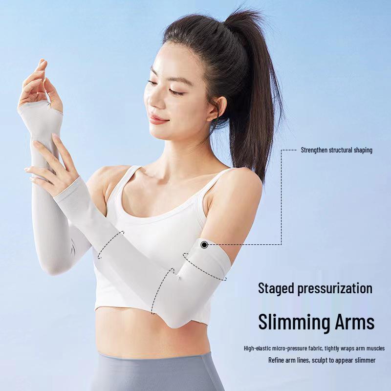Unisex Ice Silk Sun Protection Arm Sleeves - Anti-UV, Breathable, Plus Size for Cycling, Driving, Outdoor Activities