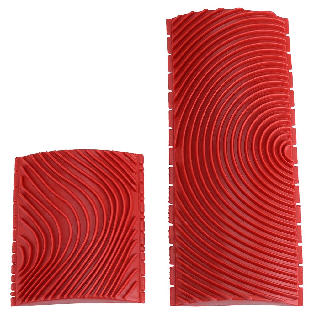 2 шт. резиновая кисть для стен с текстурой под дерево, инструменты для рисования, текстурный узор, инструмент для нанесения лессировки красного цвета