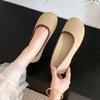 Vintage Mary Jane Women's Shoes Big Head Knitted Soft Sole Stepping On Shit Feeling Breathable Flat Bottom Versatile Light Mouth Single Shoes Women's 