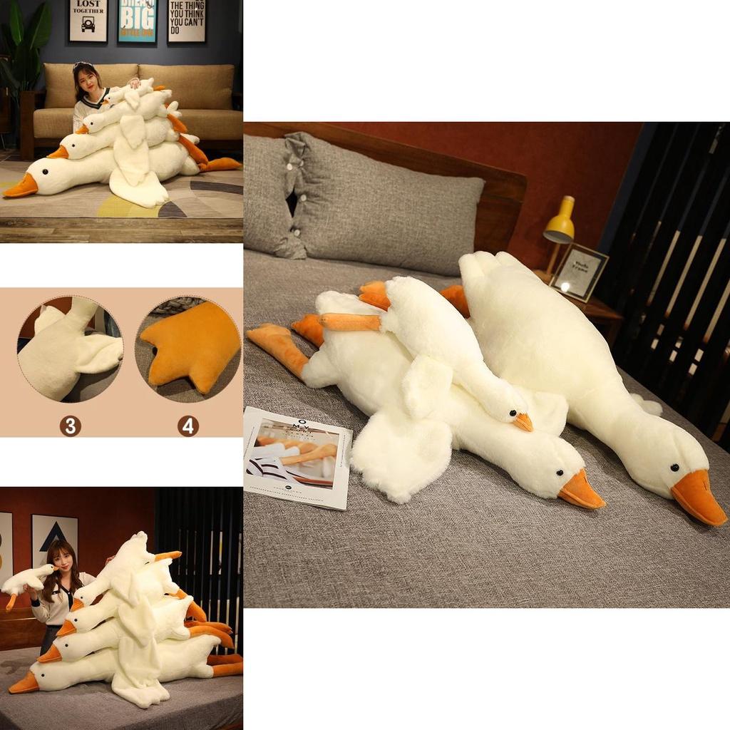Delightful White Goose Huge Pillow Plush Sleeping Toy Cushion Gift