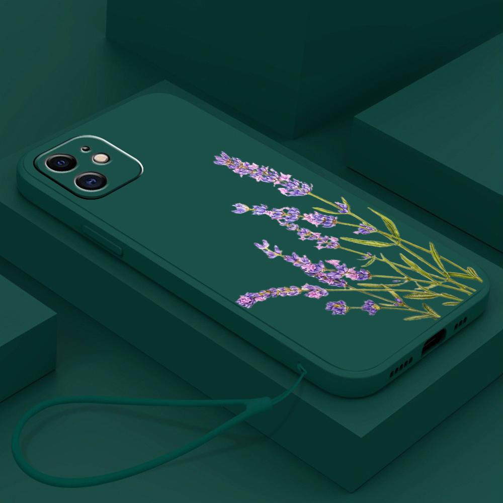 N86 Маленькая бабочка из свежего цветка с ремешком Силиконовые чехлы для телефонов с прямыми краями для Xiaomi Poco X5 Redmi Note 13 Pro Realme Huawei Противоударный чехол