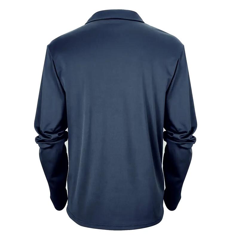 Мужская рубашка поло с длинным рукавом и молнией, с принтом английских букв, повседневная, дышащая, подходит для активного отдыха