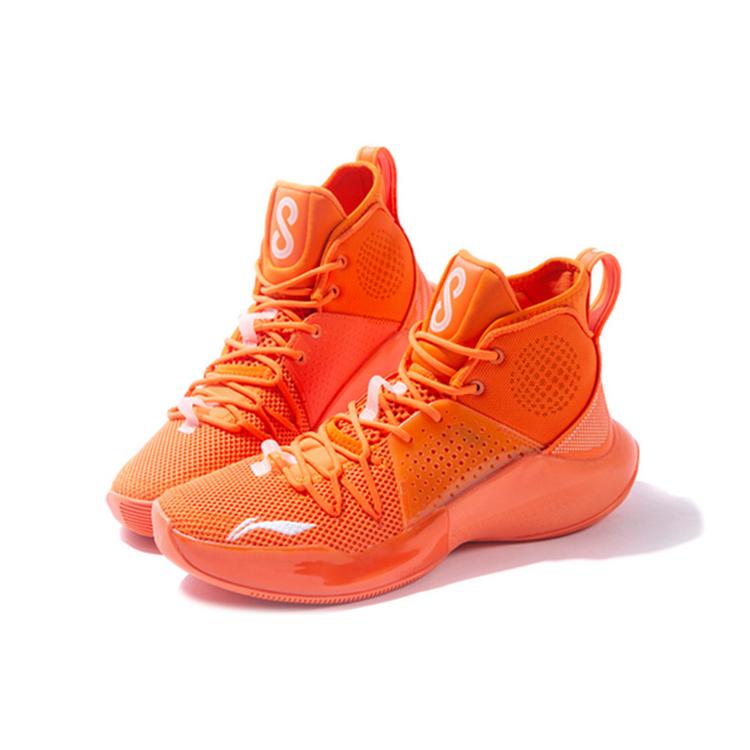 Li Ning SONIC 8 Высокие нескользящие износостойкие баскетбольные кроссовки Мужские Морковно-оранжевые ABAQ025-5