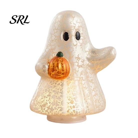Unique Birthday Gifts for Friends Light-Up Cute Ghost Resin Figurine, Glowing Desktop Ornament, Warm Spooky Home Accents Light Halloween Statue
