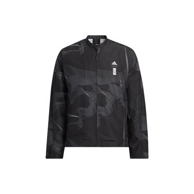 Спортивная куртка Slim Fit со сплошным принтом Мужские куртки Черные HE5144