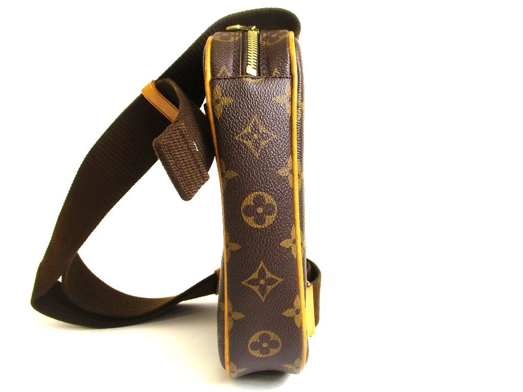 Оригинальная поясная сумка-банан LOUIS VUITTON Monogram Коричневая Кожаная Сумка на Пояс Gange #b049 Отремонтирована продавцом