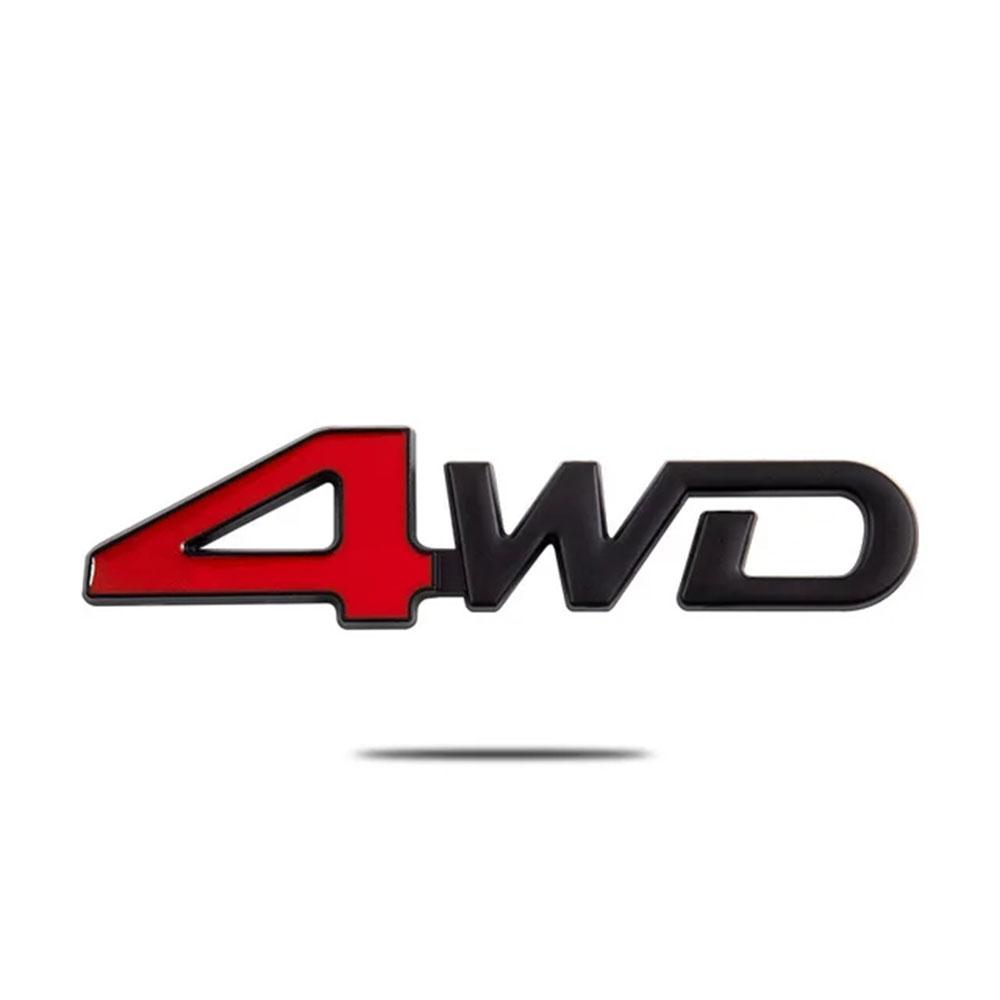 AAWG1 3D Metal Letters 4WD Logo Emblem Car Rear Trunk Sticker Fender Side Decal 4WD Badge Accessories