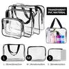 Multi-function Trend Transparent Waterproof Wash Bag Travel Storage Bag Cosmetic Bag Pvc Three-piece